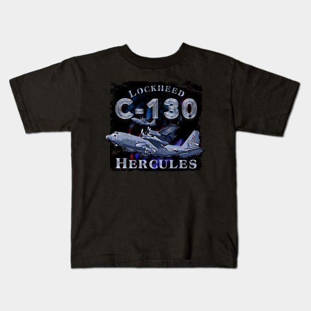 Lockheed Martin C-130 Kids T-Shirt by aeroloversclothing